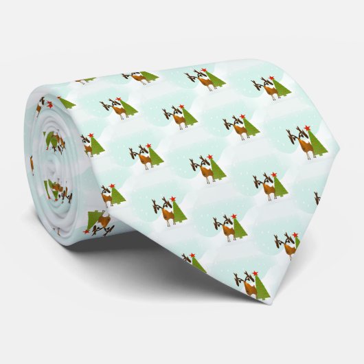Cravate Moose de Noël (Roulé)