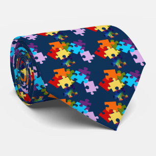 Cravate Morceaux de puzzle de sensibilisation sur