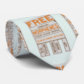 Cravate Morphèmes libres humoristique structurée littérati (Roulé)