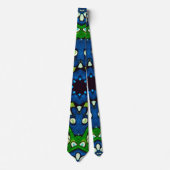 Cravate Mosaic bleu vert Hippie Boho Mandala (Devant)