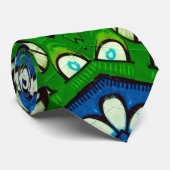 Cravate Mosaic bleu vert Hippie Boho Mandala (Roulé)