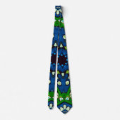 Cravate Mosaic bleu vert Hippie Boho Mandala (Dos)