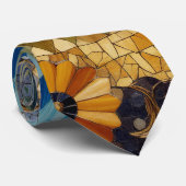 Cravate Mosaic Green Blue Floral (Roulé)