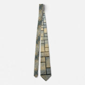 Cravate Mosaic Gris et briques de moutarde (Dos)
