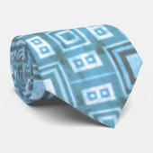 Cravate Mosaïque aztèque bleue (Roulé)