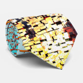 Cravate Mosaïque bleue de grande ville construite (Roulé)