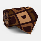 Cravate Mosaïque de café funky (Roulé)