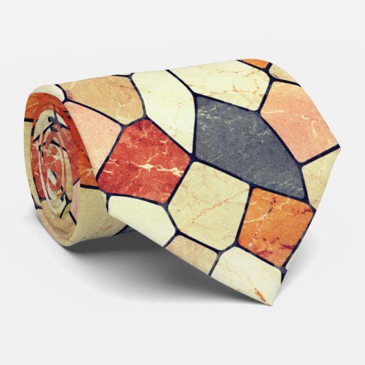 Cravate Mosaïque de pierre en Terracotta terreuse et Grès (Roulé)