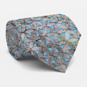 Cravate Mosaïque de pierre grise naturelle, fleur de vie (Roulé)