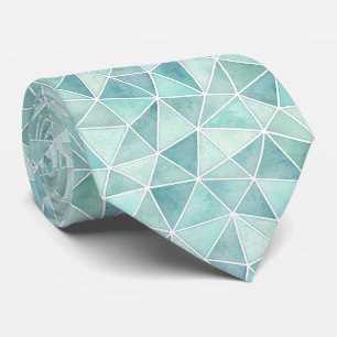 Cravate Mosaïque Géométrique Aqua Pâle – Polygone