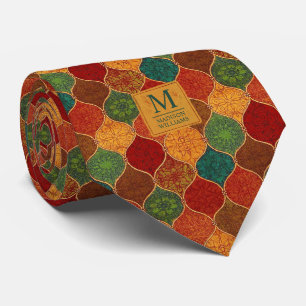 Cravate Mosaique géométrique marocaine sans couture Motif