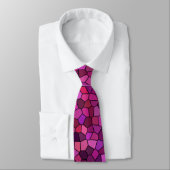 Cravate Mosaïque Rose Violet (Attaché)