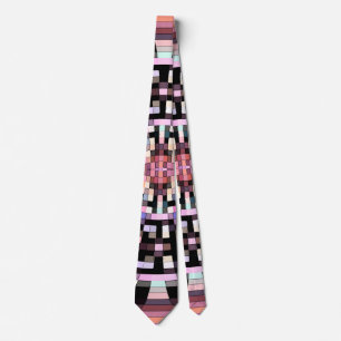 Cravate Mosaïque Trippy en noir, rose, Multicolores