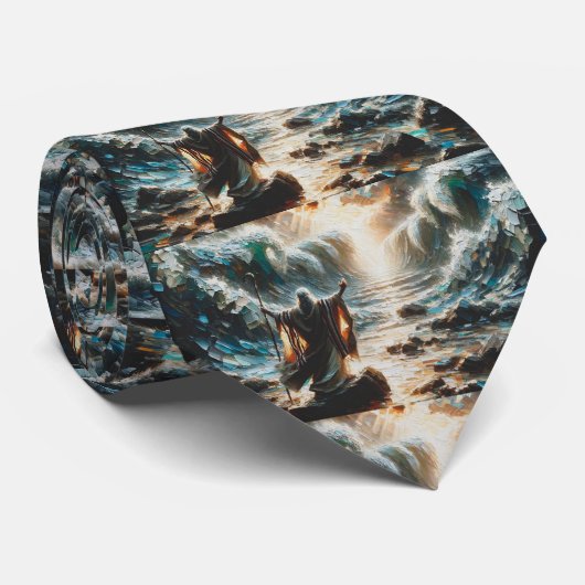 Cravate Moshe et le découpage de la mer Rouge (Roulé)