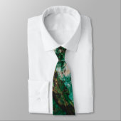 Cravate Moss Agate Green Crystal Geode Abstract (Attaché)