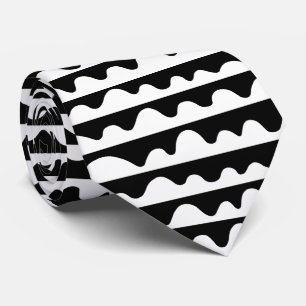 Cravate Motif 020815 - Blanc sur noir