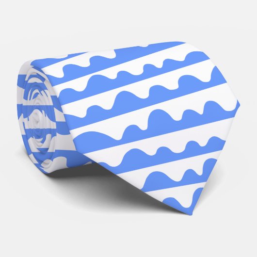 Cravate Motif 020815 - Bleu et blanc bébé (Roulé)
