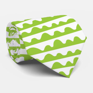 Cravate Motif 020815 - Martian Green and White