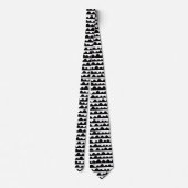 Cravate Motif 020815 - Noir sur blanc (Dos)