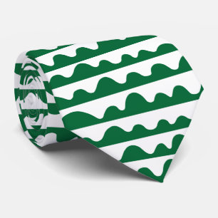 Cravate Motif 020815 - Vert et blanc de la forêt