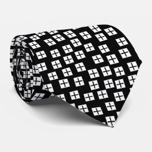 Cravate Motif 270715 - Blanc et noir sur noir