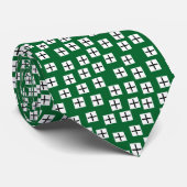 Cravate Motif 270715 - Blanc et noir sur vert 036128 (Roulé)