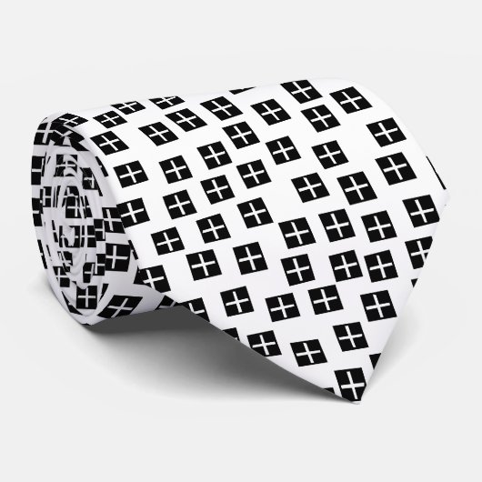 Cravate Motif 270715 - noir et blanc (Roulé)