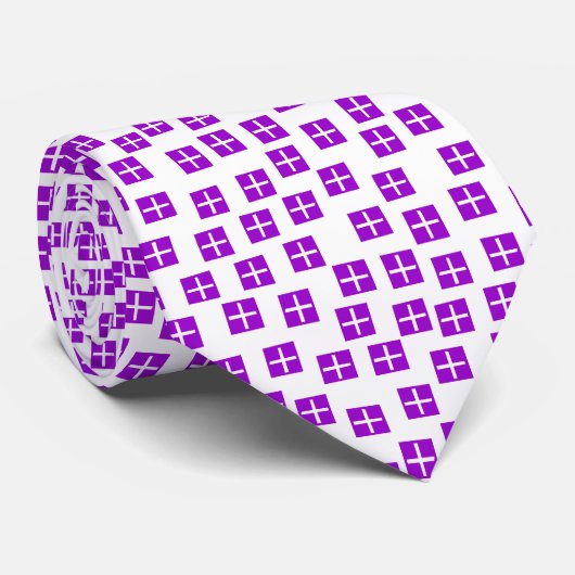 Cravate Motif 270715 - Violet et blanc (Roulé)