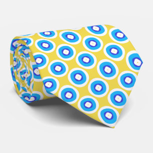 Cravate Motif à anneaux bleu et blanc