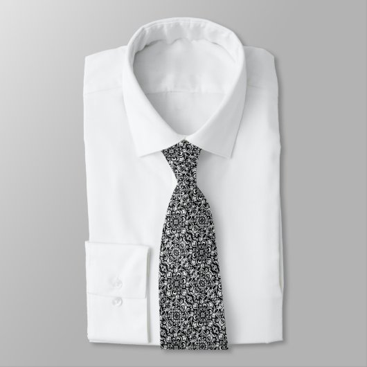 Cravate Motif à balayage noir et blanc (Attaché)