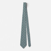 Cravate Motif à balayage vert et blanc (Devant)