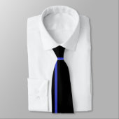 Cravate Motif à bande bleue noire (Attaché)