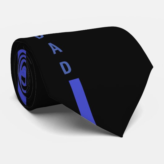 Cravate Motif à bande bleue noire (Roulé)