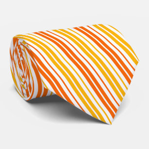 Cravate Motif à bandes verticales jaunes oranges et blanch