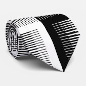 Cravate Motif à bec noir et blanc (Roulé)