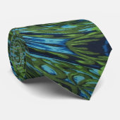 Cravate Motif à  bleu et vert (Roulé)