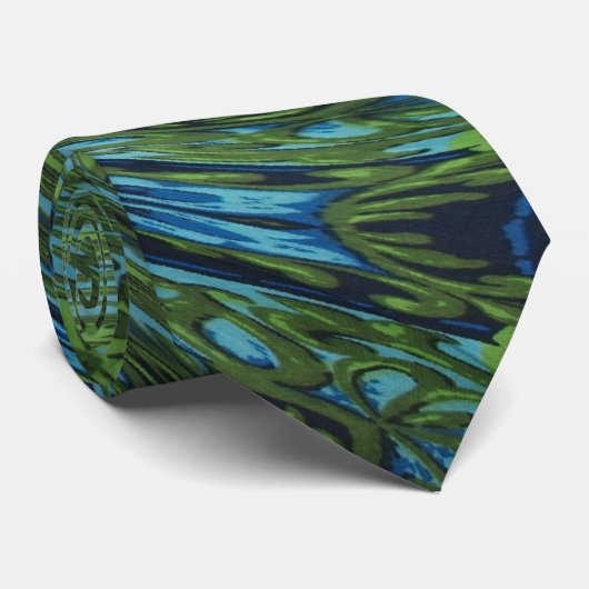 Cravate Motif à  bleu et vert (Roulé)