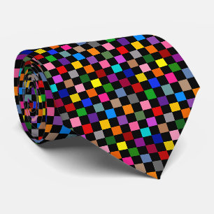 Cravate Motif à carreaux coloré noir