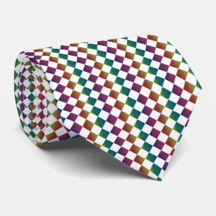 Cravate Motif à carreaux de diamant coloré