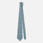 Cravate Motif à carreaux diamant vert violet (Devant)
