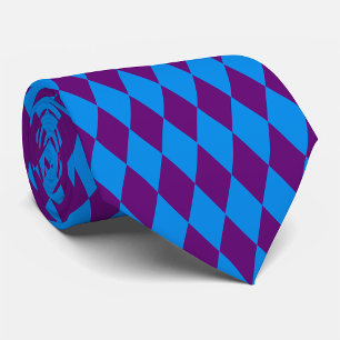 Cravate Motif à carreaux Harlequin bleu violet