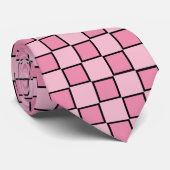 Cravate Motif à carreaux rose (Roulé)