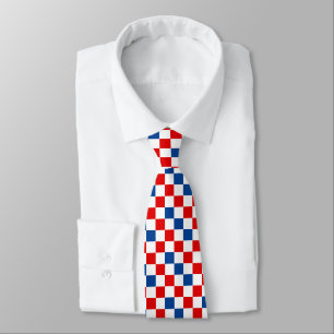 Cravate Motif à carreaux rouge blanc bleu 