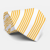 Cravate Motif à cinq bandes jaune et blanc ensoleillé (Roulé)