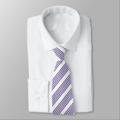 Cravate Motif à cinq bandes Ultra violet et blanc (Attaché)