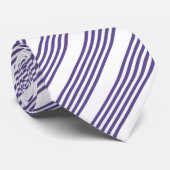 Cravate Motif à cinq bandes Ultra violet et blanc (Roulé)
