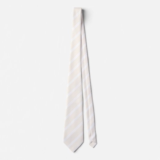 Cravate Motif à cinq rayures beige et blanc (Devant)