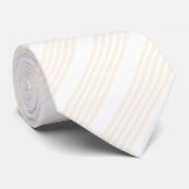 Cravate Motif à cinq rayures beige et blanc (Roulé)