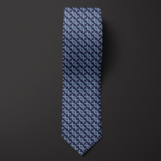 Cravate Motif à double hélix à ADN bleu