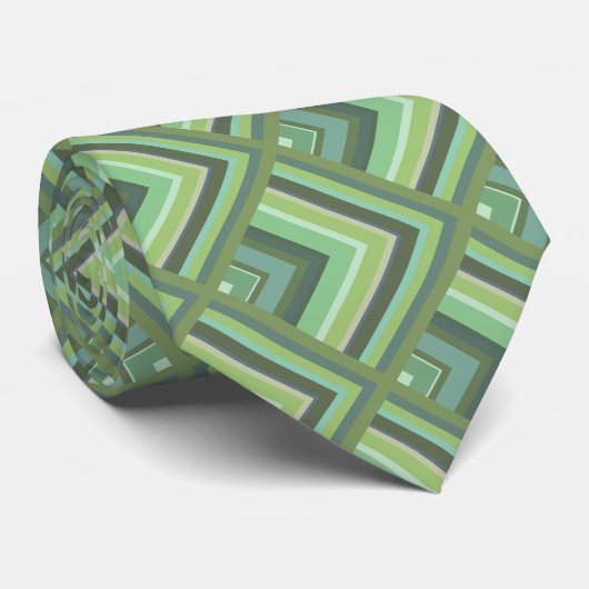 Cravate Motif à échelle à rayures vert olive (Roulé)